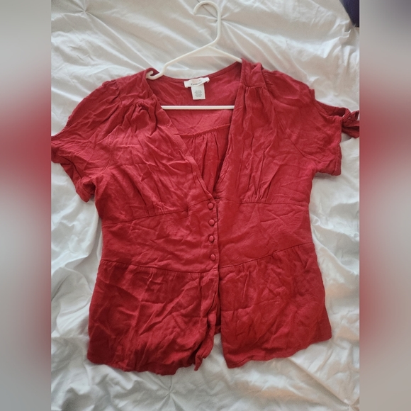 Vintage rusty red bohemian button down shirt - Picture 1 of 7